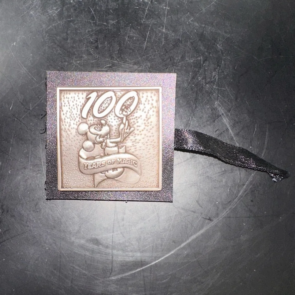 Disney Silver Pewter Picture Frame 100 Years of Magic Mickey Case Collector Pin